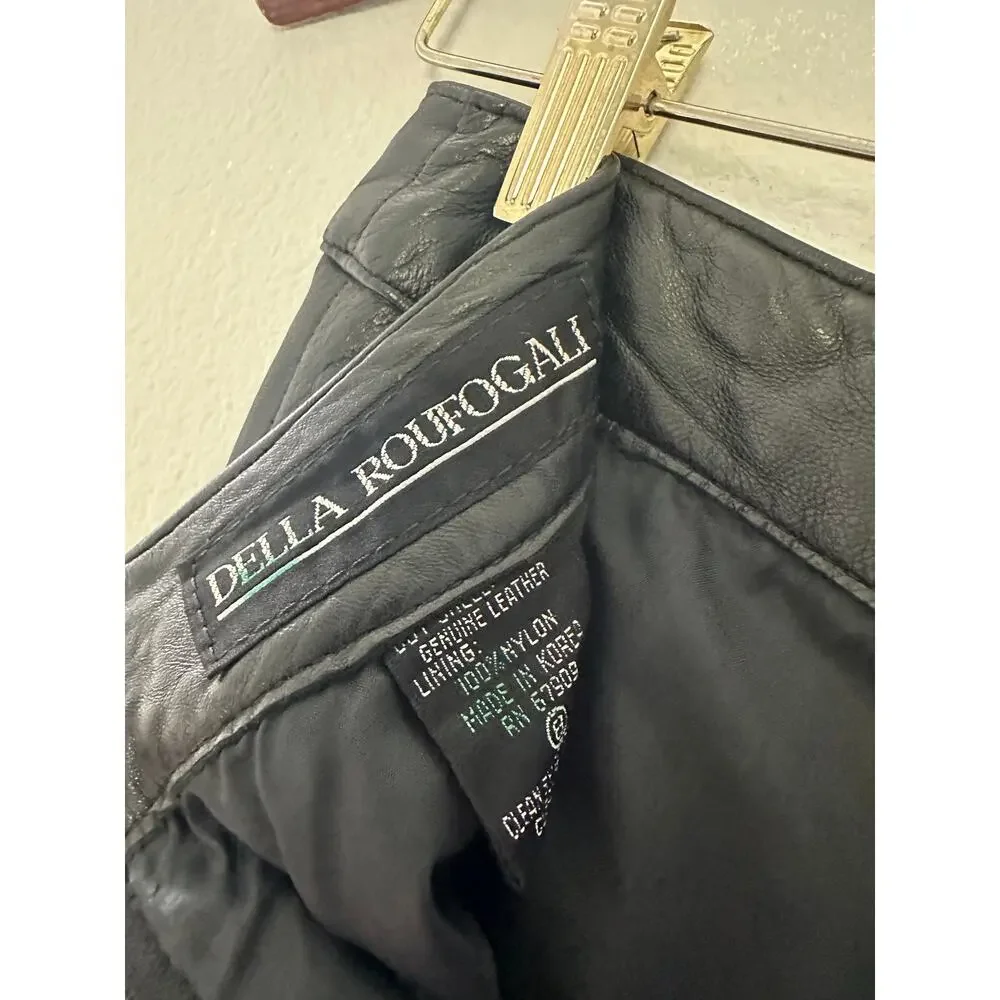 Vintage Leather Skirt by Della Roufogali size 8